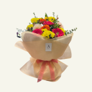 Bunch of Happiness Bright, colourful seasonal flower bouquet handmade by Amber Lee Florist. Available for local flower delivery in Whangārei, including free delivery to Whangārei Hospital.