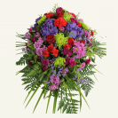 Purple, red, pink, green casket cover Amber lee Florist