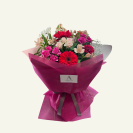 Sugar plum flower bouquet. seasonal mix of fresh flowers
