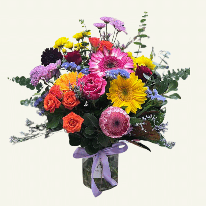 Mother’s Day floral arrangement – Floral Mama bouquet in glass vase