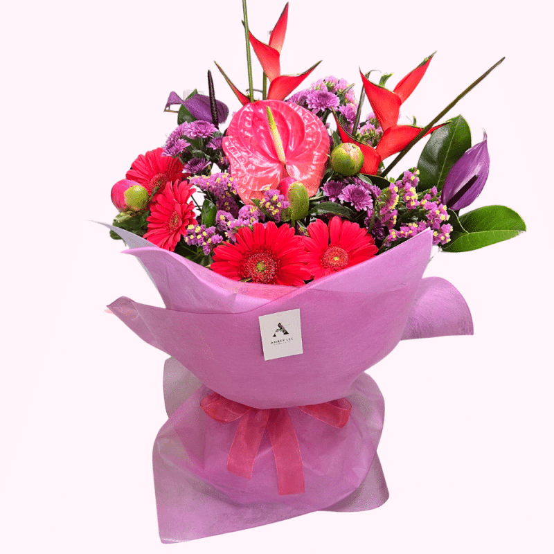 Berry Bliss floral arrangement in pink tones, perfect for Valentine’s Day or romantic gifting, Amber Lee Florist